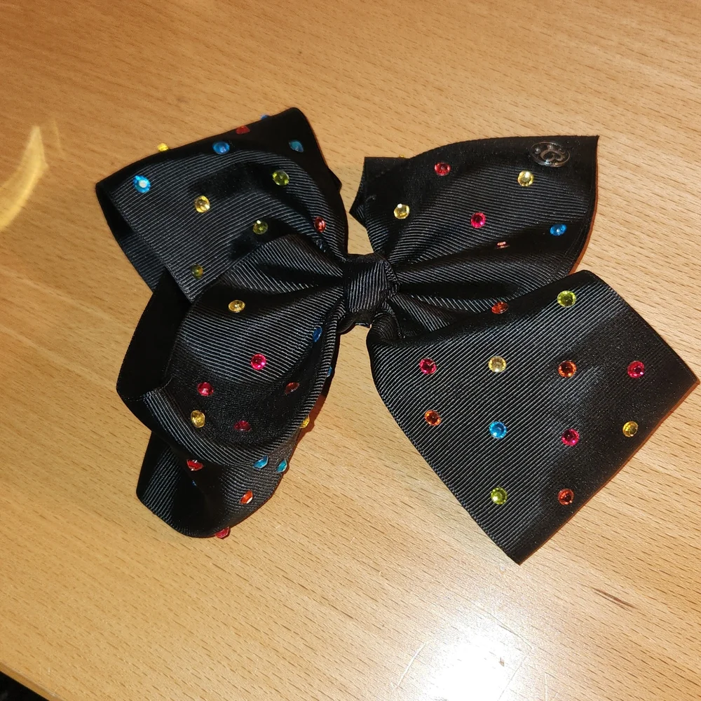 3 fo 15 Bundle Jojo Siwa Dance It Out Black Bow with Colored Gemstones